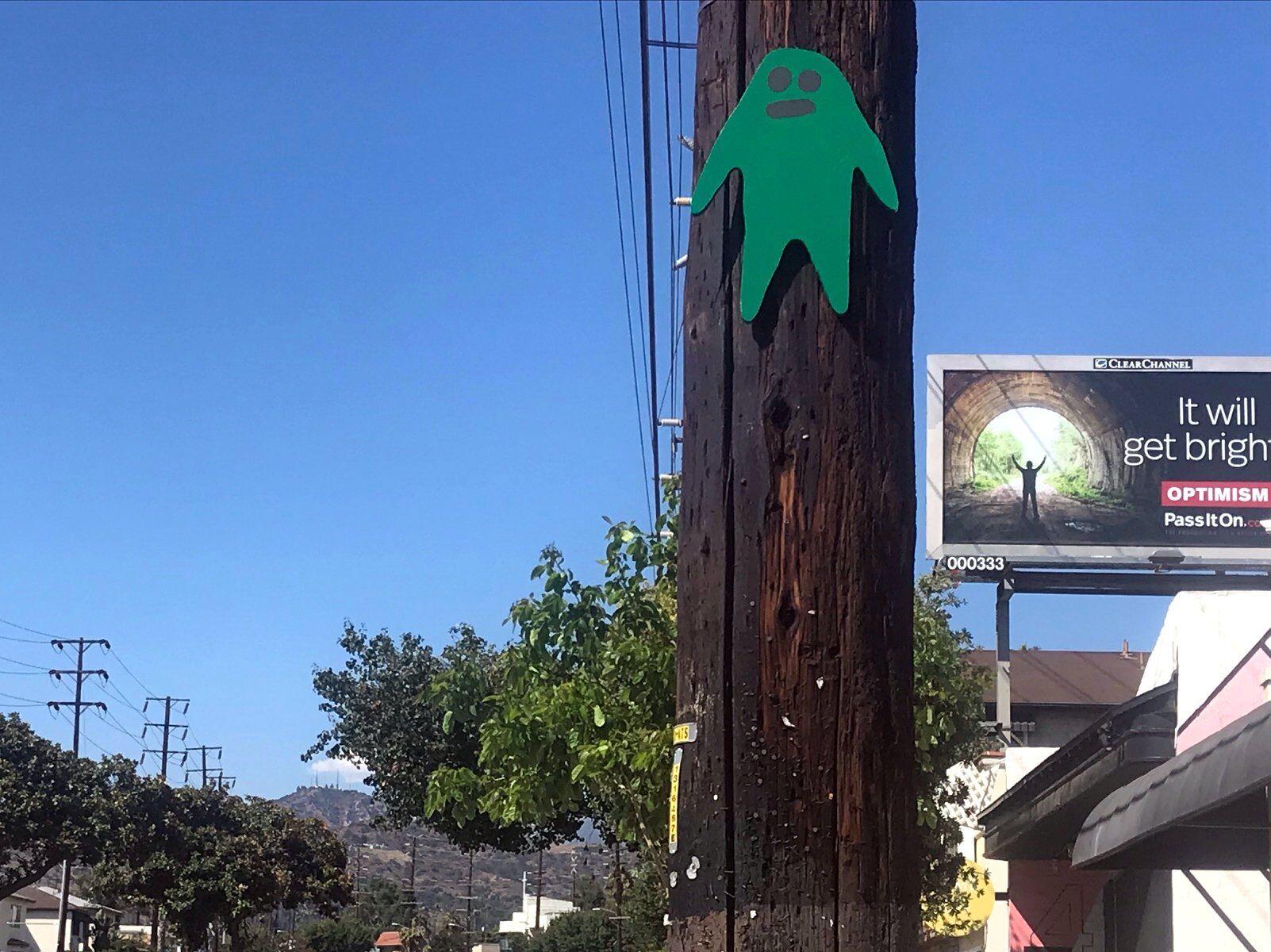 Ghost and billboard on Eagle Rock Blvd